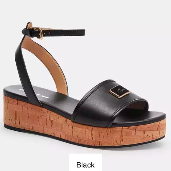 New Coach Tullie Black Sandal - Picture 1 of 5